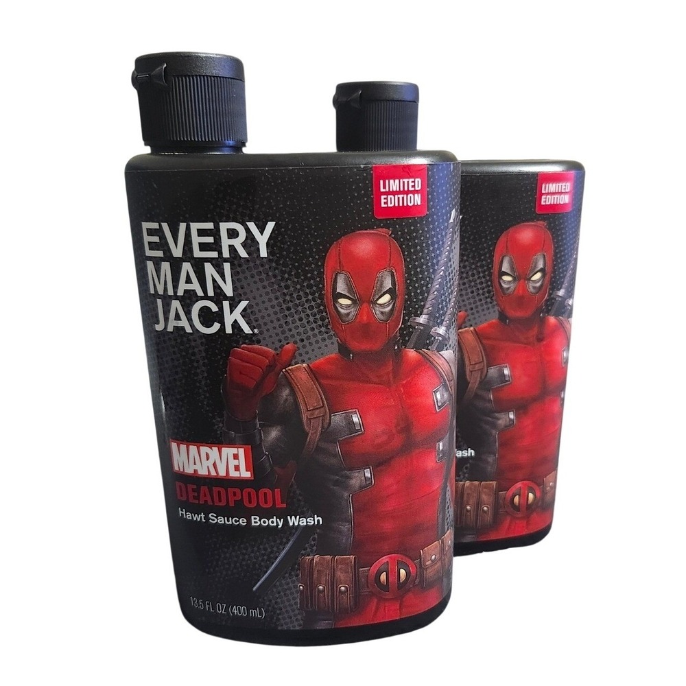 Every Man Jack Marvel Deadpool Hawt Sauce Body Wash 13.5oz 2Pack Limited Edit.‎